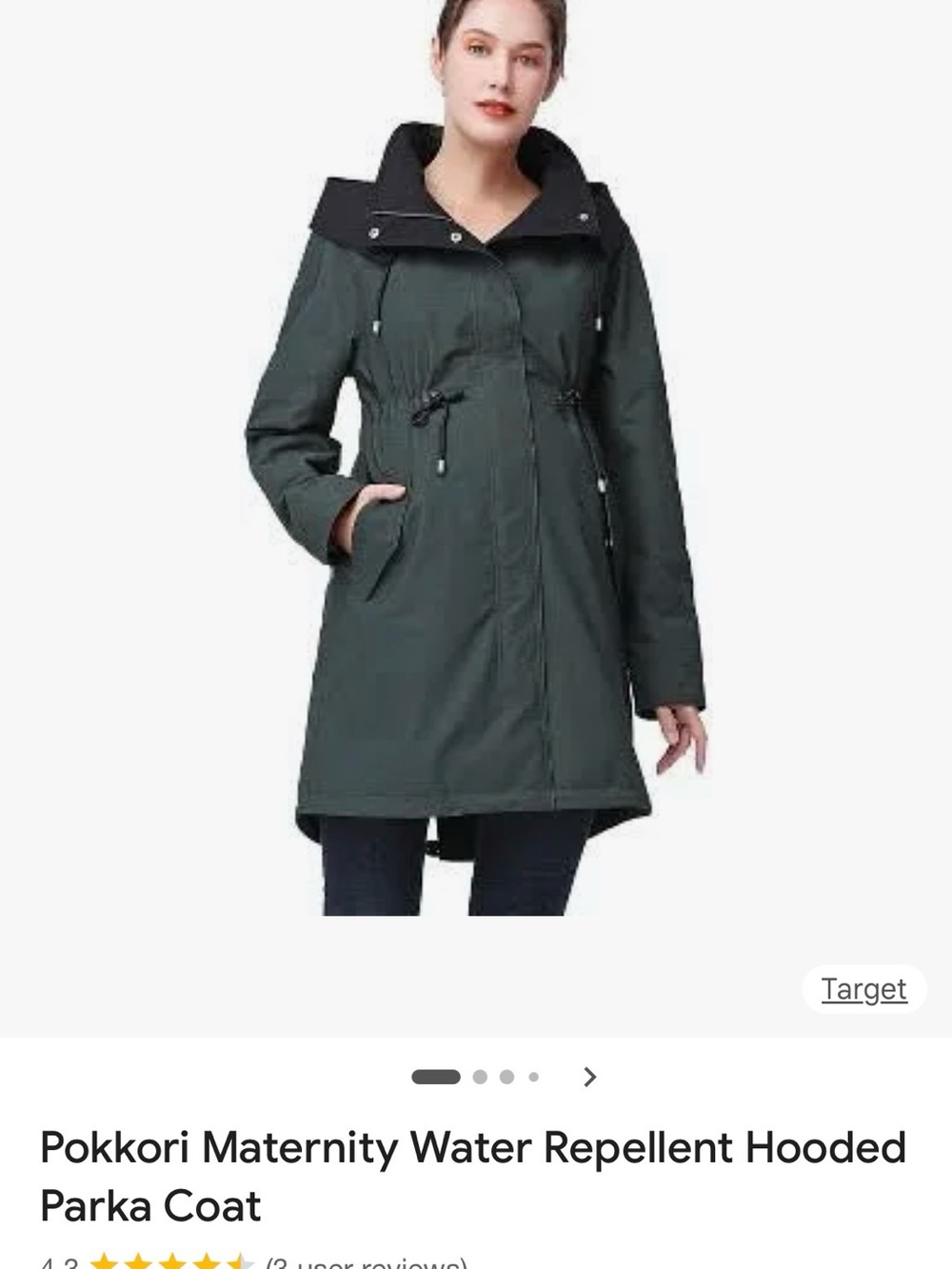 Pokkori Dark Green Hooded Maternity Rain Coat